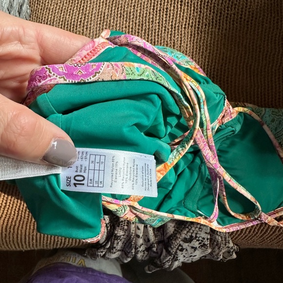 Floral Patchwork Ruffle One-Piece Swimsuit - Picture 4 of 4